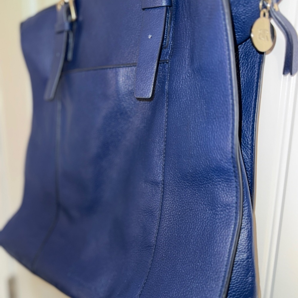 Banana Republic Royal Blue Leather COLETTE TOTE - Picture 9 of 16